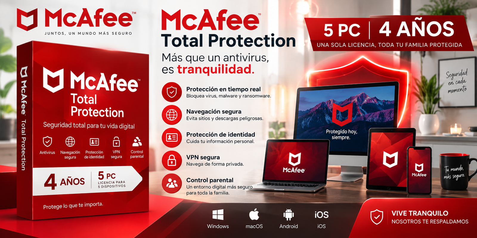 McAfee Plus 5 PC 4 Years